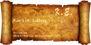 Karlik Edina névjegykártya