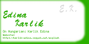 edina karlik business card